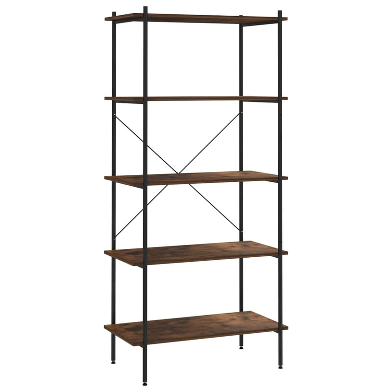 Opbergrek 5-laags 80x40x163 cm zwart en donkerhoutkleurig MeubelReus