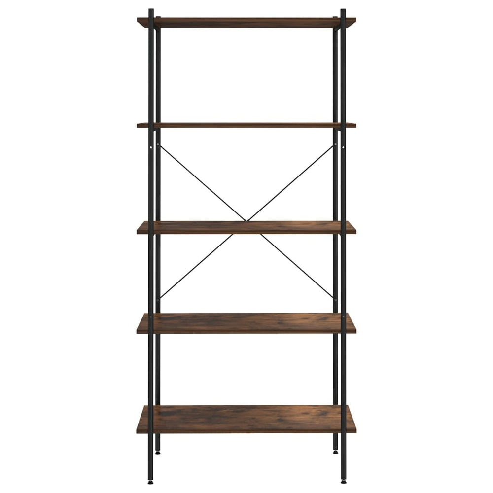 Opbergrek 5-laags 80x40x163 cm zwart en donkerhoutkleurig MeubelReus
