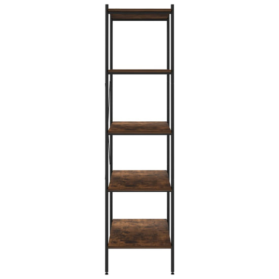 Opbergrek 5-laags 80x40x163 cm zwart en donkerhoutkleurig MeubelReus