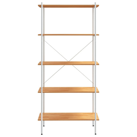 Opbergrek 5-laags 80x40x163 cm wit en eikenkleurig MeubelReus