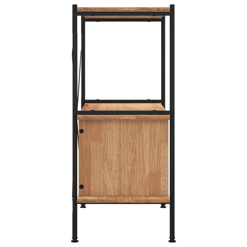 Opbergrek 3-laags met kast 80x40x92 cm staal en bewerkt hout MeubelReus