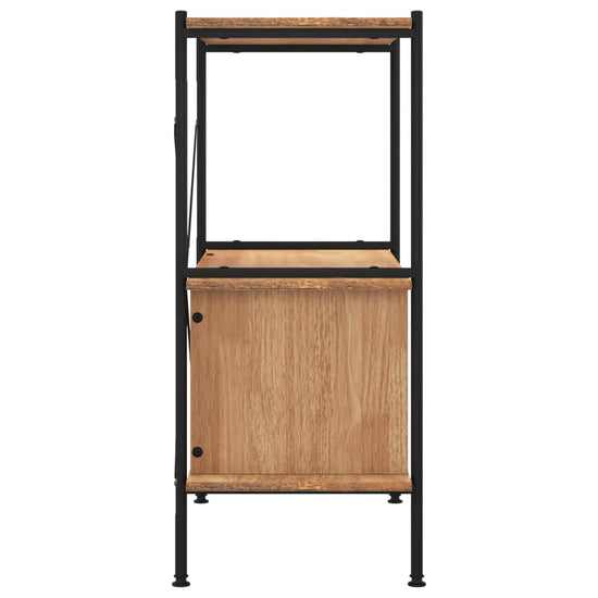 Opbergrek 3-laags met kast 80x40x92 cm staal en bewerkt hout MeubelReus