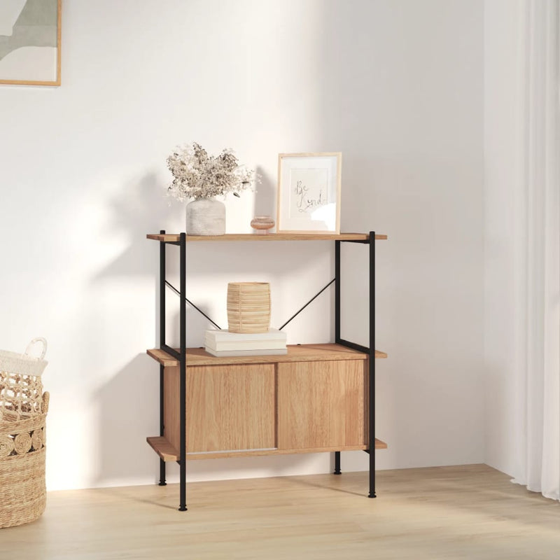 Opbergrek 3-laags met kast 80x40x92 cm staal en bewerkt hout MeubelReus