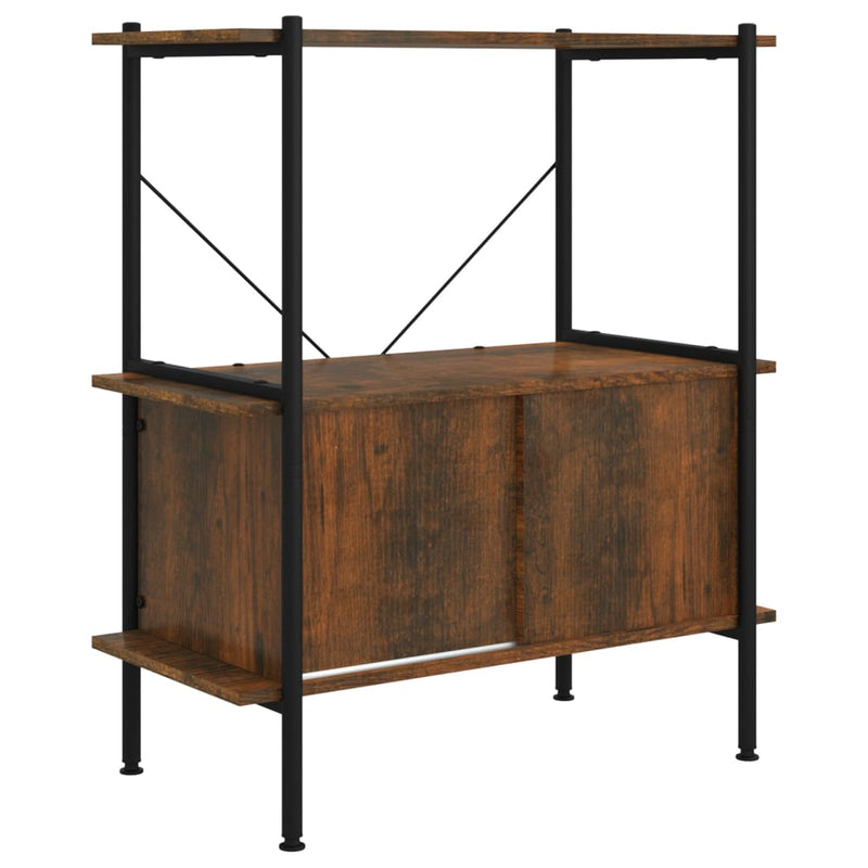 Opbergrek 3-laags met kast 80x40x92 cm staal en bewerkt hout MeubelReus