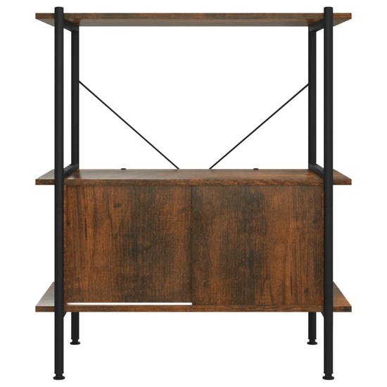Opbergrek 3-laags met kast 80x40x92 cm staal en bewerkt hout MeubelReus
