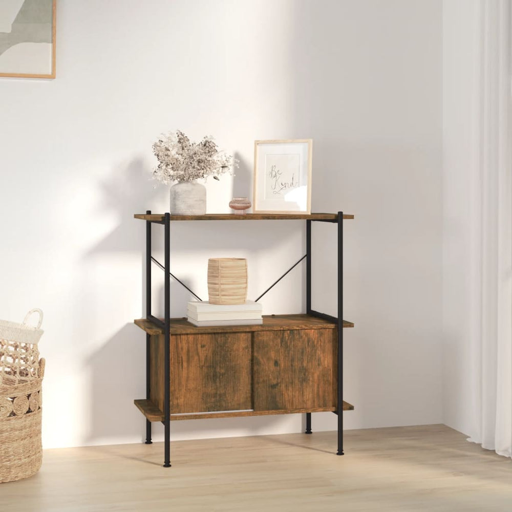 Opbergrek 3-laags met kast 80x40x92 cm staal en bewerkt hout MeubelReus