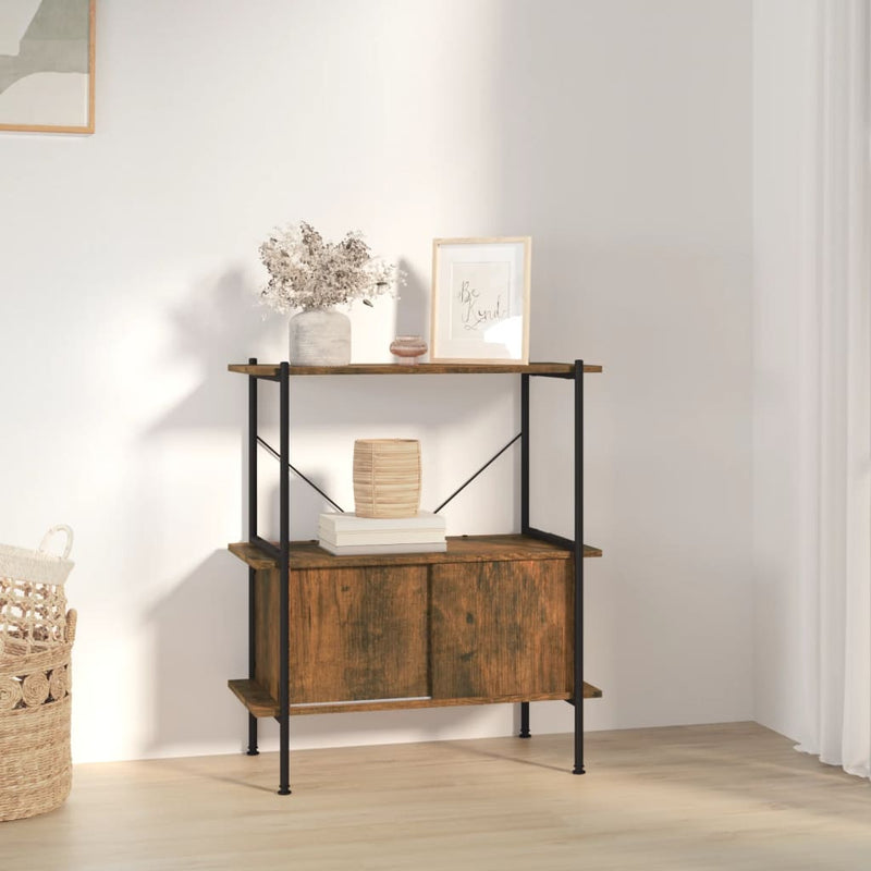 Opbergrek 3-laags met kast 80x40x92 cm staal en bewerkt hout MeubelReus