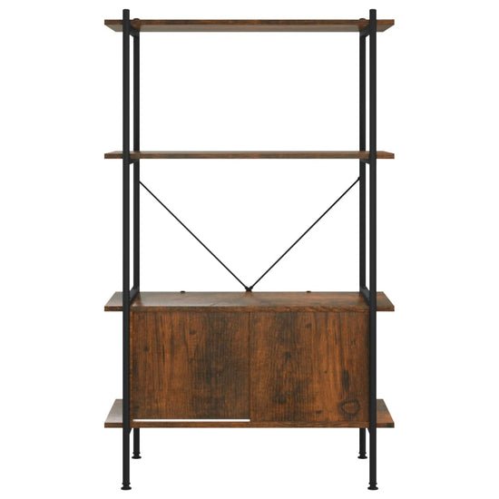 Opbergrek 4-laags met kast 80x40x130 cm staal en bewerkt hout MeubelReus