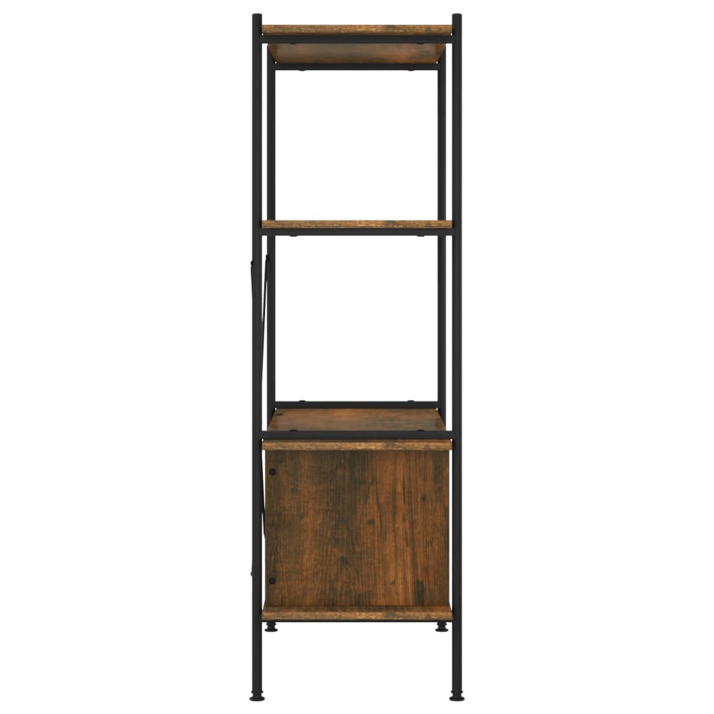 Opbergrek 4-laags met kast 80x40x130 cm staal en bewerkt hout MeubelReus