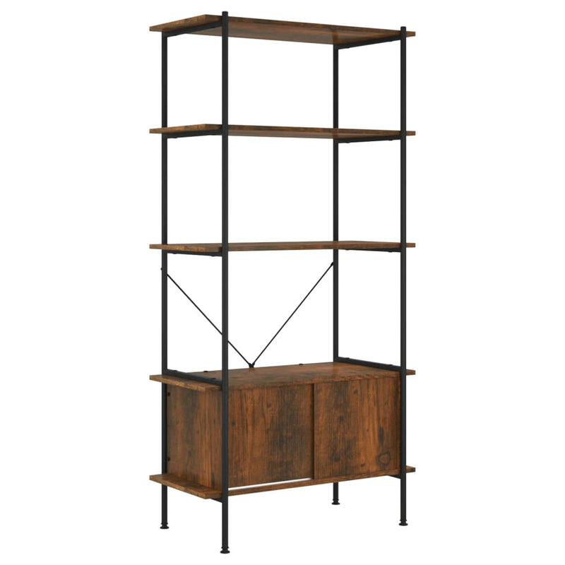Opbergrek 5-laags met kast 80x40x163 cm staal en bewerkt hout MeubelReus
