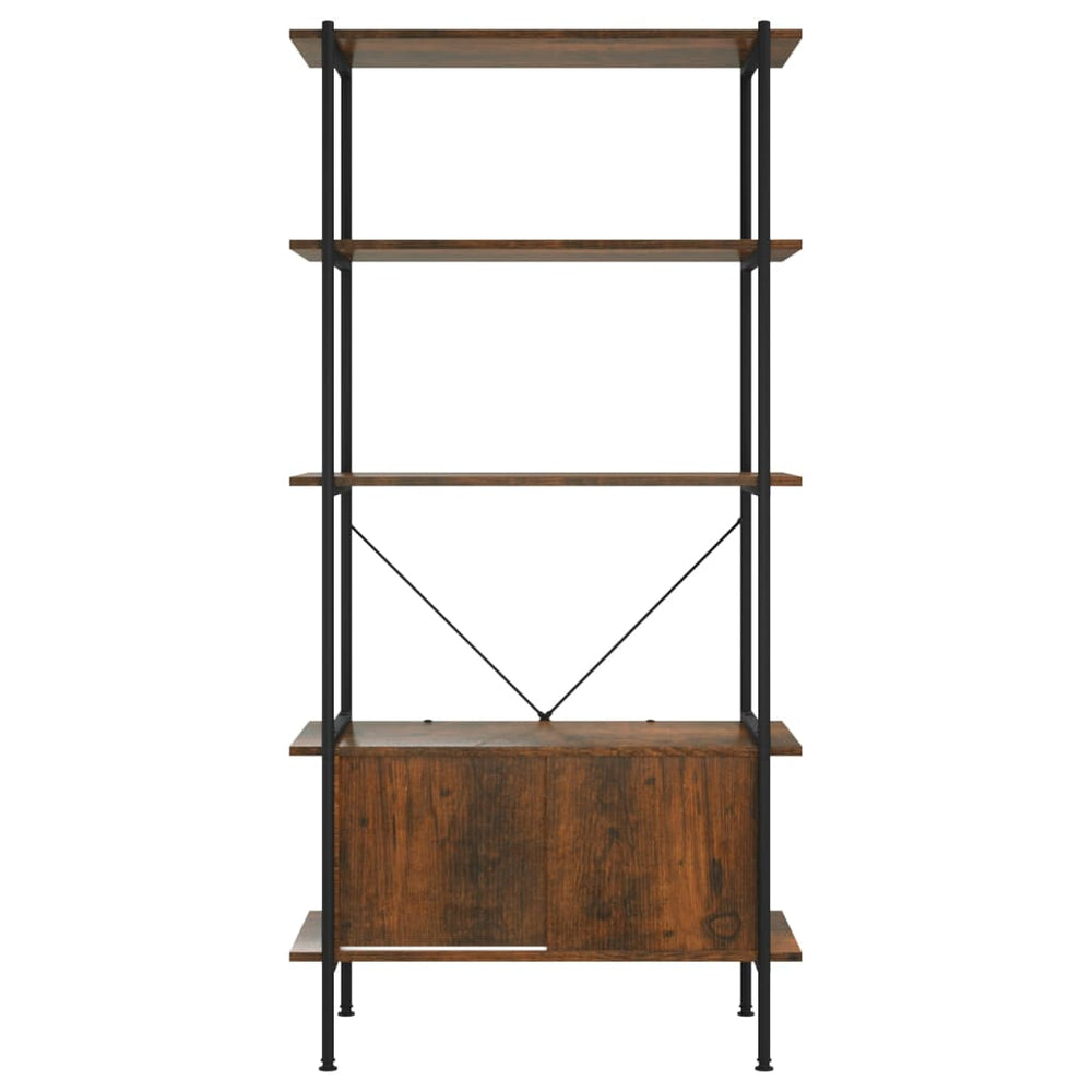Opbergrek 5-laags met kast 80x40x163 cm staal en bewerkt hout MeubelReus