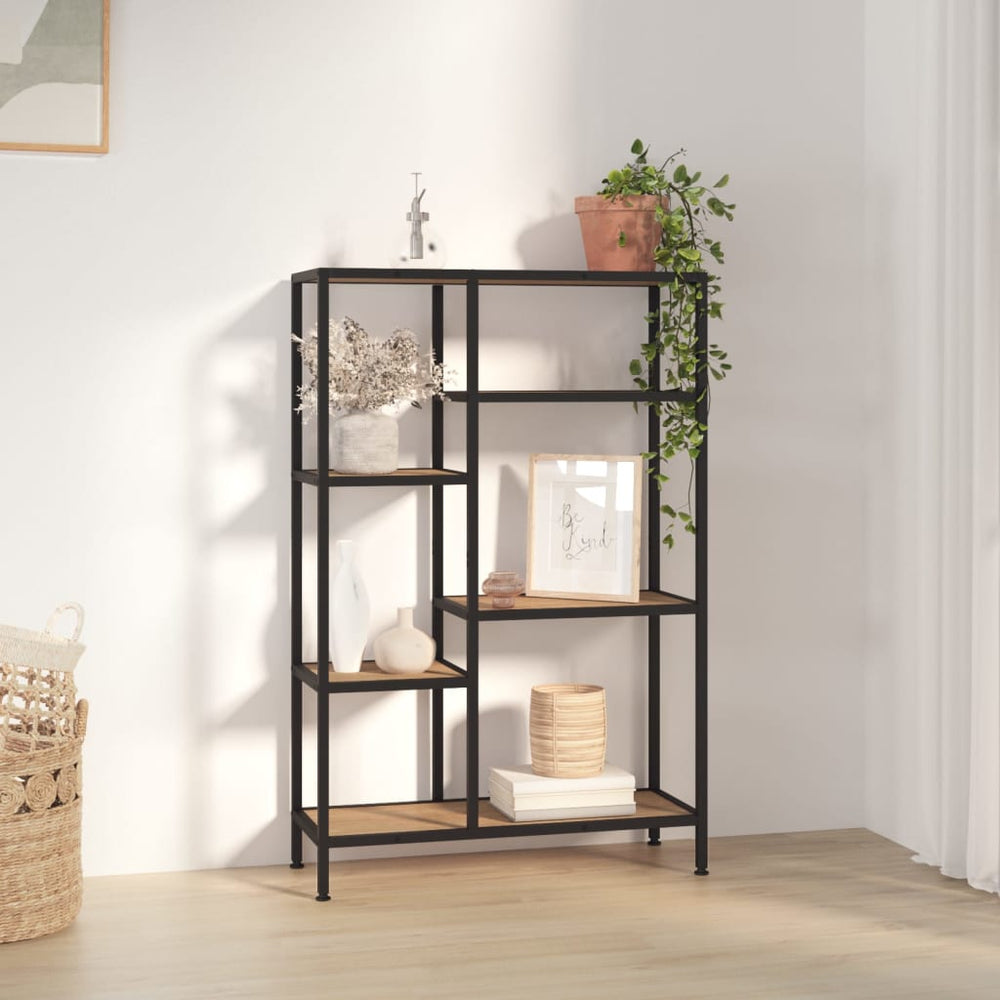 Boekenkast 80x30x120 cm staal en bewerkt hout MeubelReus