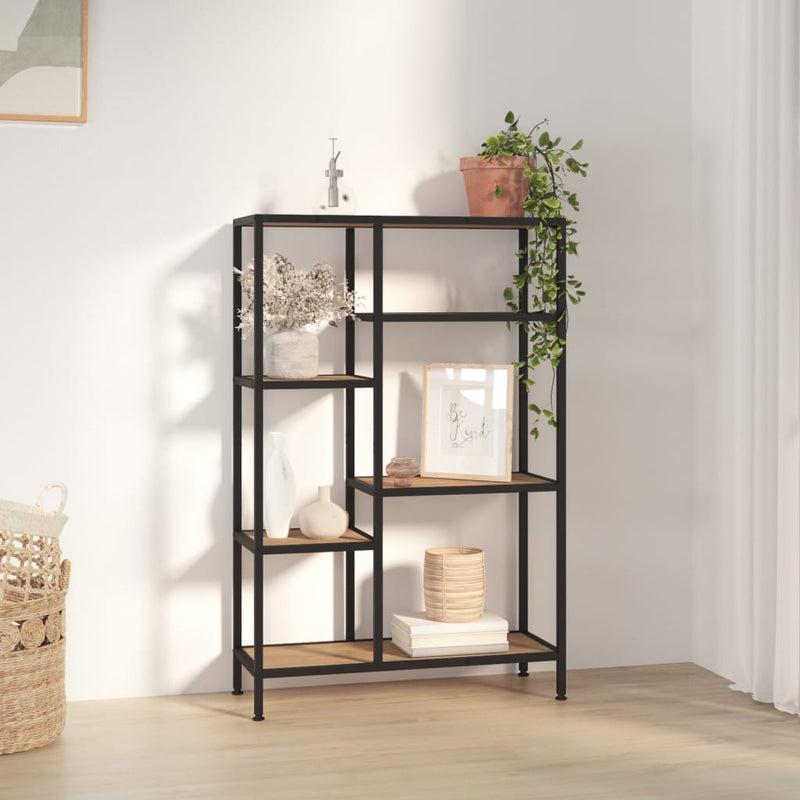Boekenkast 80x30x120 cm staal en bewerkt hout MeubelReus