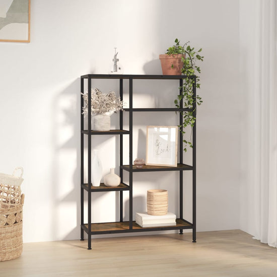 Boekenkast 80x30x120 cm staal en bewerkt hout MeubelReus