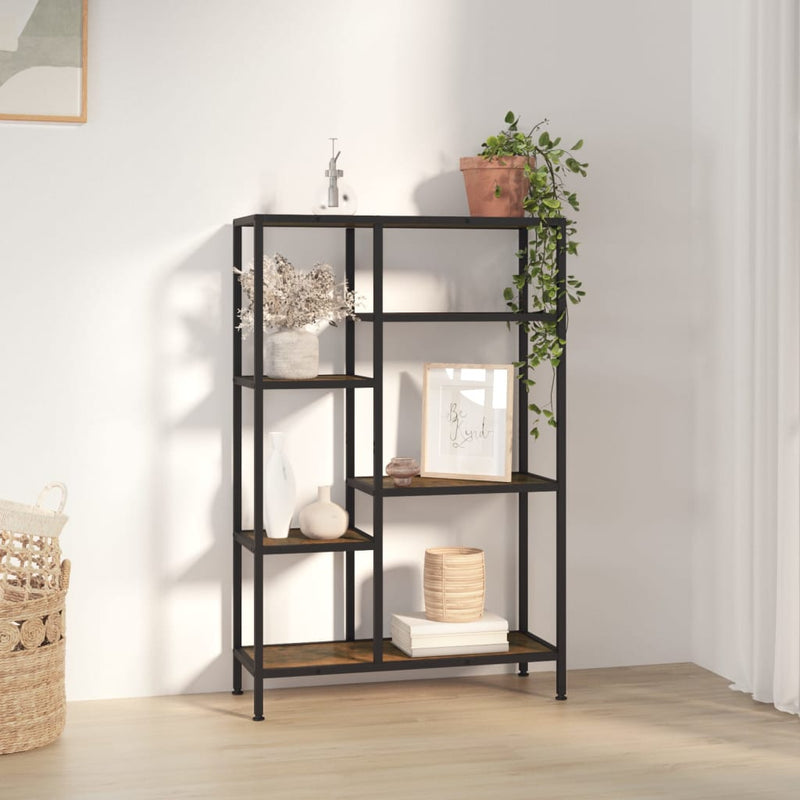 Boekenkast 80x30x120 cm staal en bewerkt hout MeubelReus