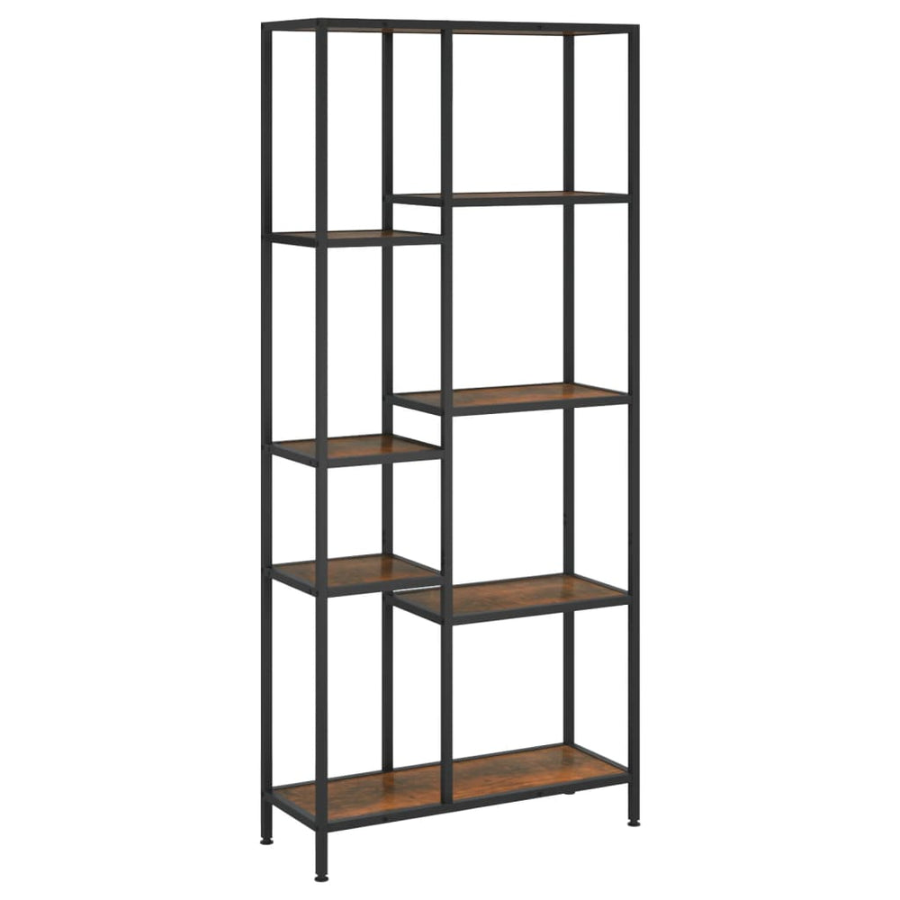 Boekenkast 80x30x180 cm staal en bewerkt hout MeubelReus