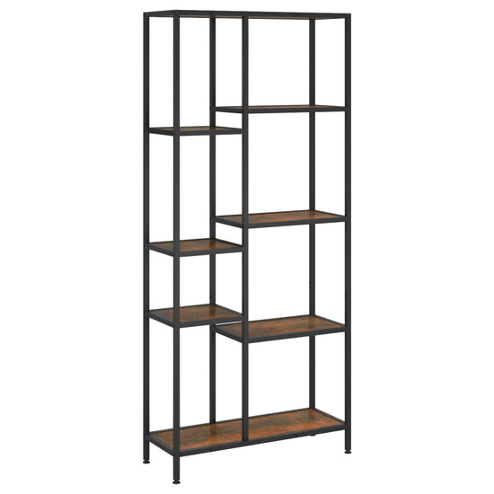 Boekenkast 80x30x180 cm staal en bewerkt hout MeubelReus