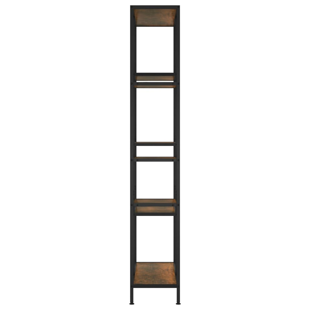 Boekenkast 80x30x180 cm staal en bewerkt hout MeubelReus