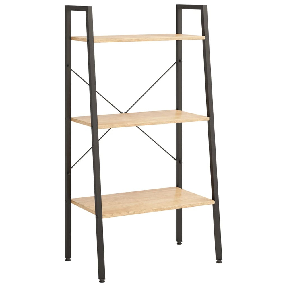 Opbergmeubel met 3 lagen 56x35x108 cm lichtbruin en zwart MeubelReus