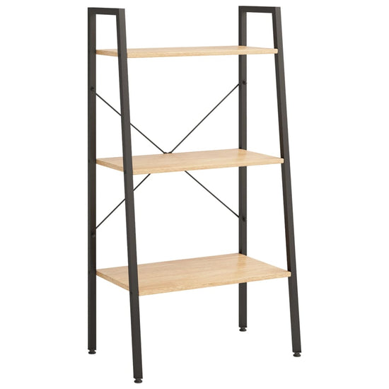 Opbergmeubel met 3 lagen 56x35x108 cm lichtbruin en zwart MeubelReus