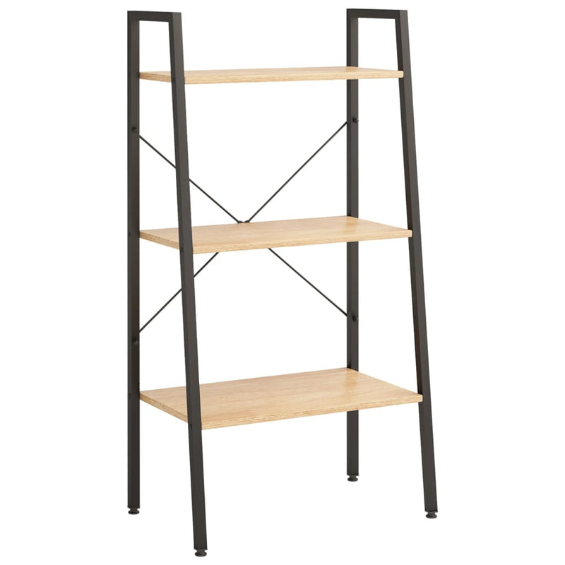 Opbergmeubel met 3 lagen 56x35x108 cm lichtbruin en zwart MeubelReus