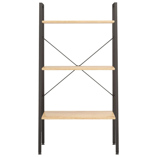 Opbergmeubel met 3 lagen 56x35x108 cm lichtbruin en zwart MeubelReus