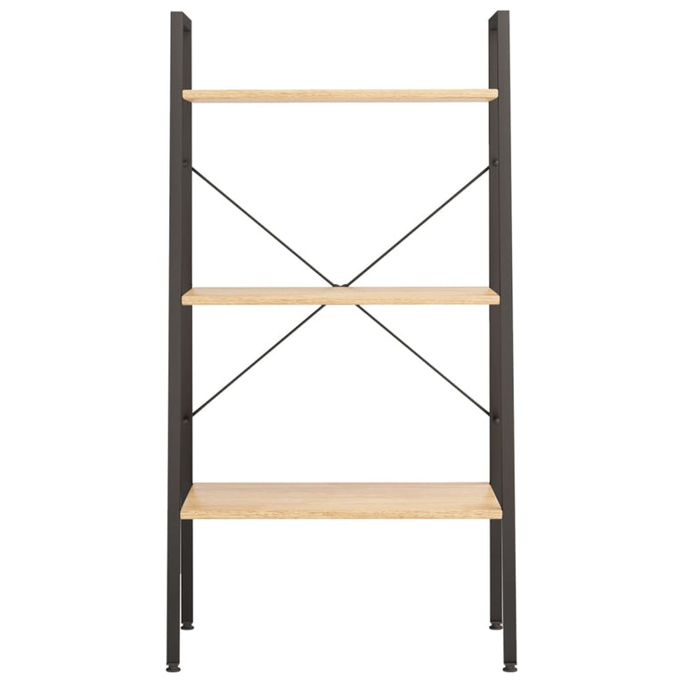 Opbergmeubel met 3 lagen 56x35x108 cm lichtbruin en zwart MeubelReus