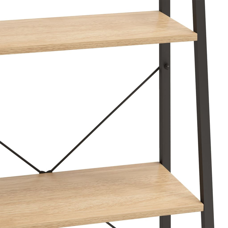 Opbergmeubel met 3 lagen 56x35x108 cm lichtbruin en zwart MeubelReus