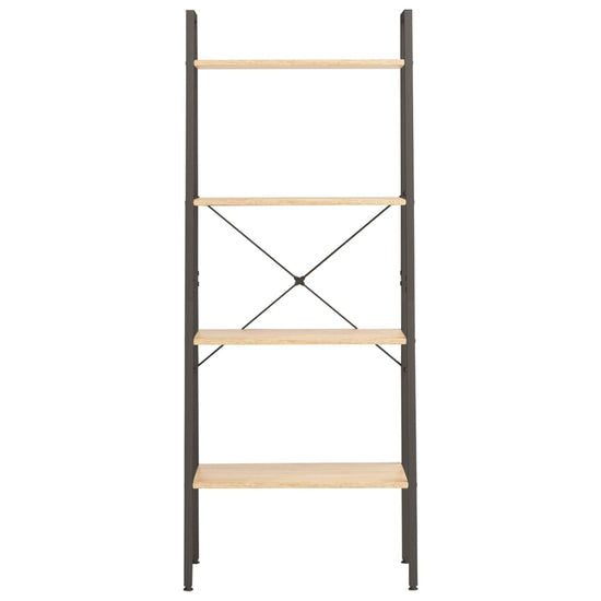 Ladderrek met 4 schappen 56x35x140 cm lichtbruin en zwart MeubelReus