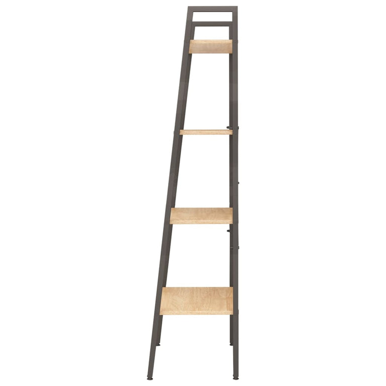 Ladderrek met 4 schappen 56x35x140 cm lichtbruin en zwart MeubelReus