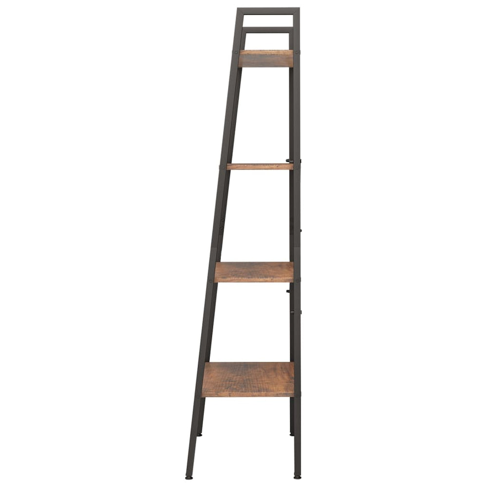 Ladderrek met 4 schappen 56x35x140 cm donkerbruin en zwart MeubelReus