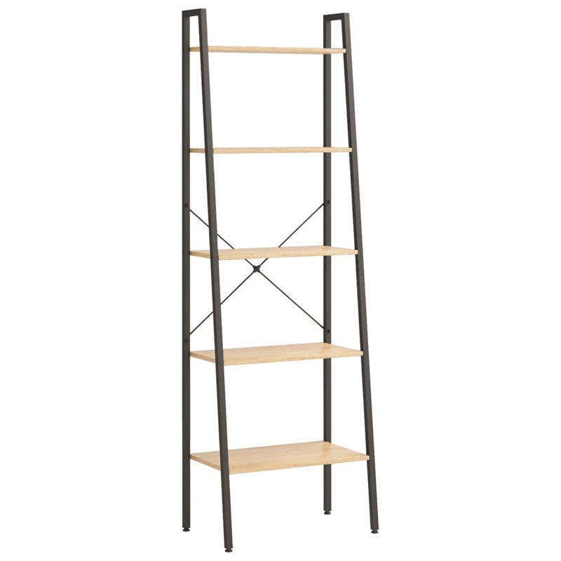 Opbergmeubel met 5 lagen 56x35x174 cm lichtbruin en zwart MeubelReus