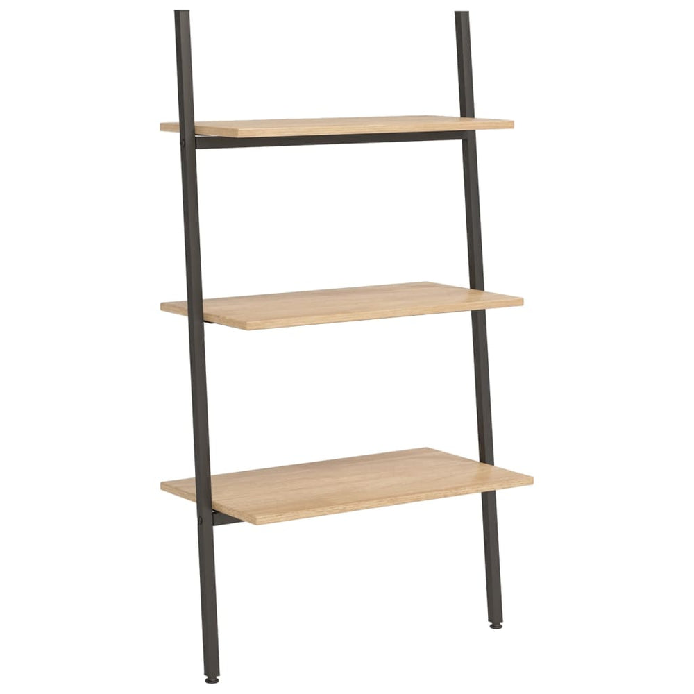 Ladderrek met 3 schappen 64x34x116 cm lichtbruin en zwart MeubelReus