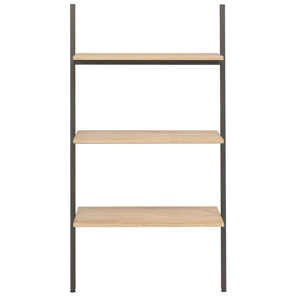 Ladderrek met 3 schappen 64x34x116 cm lichtbruin en zwart MeubelReus