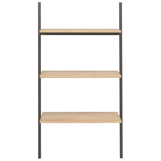 Ladderrek met 3 schappen 64x34x116 cm lichtbruin en zwart MeubelReus