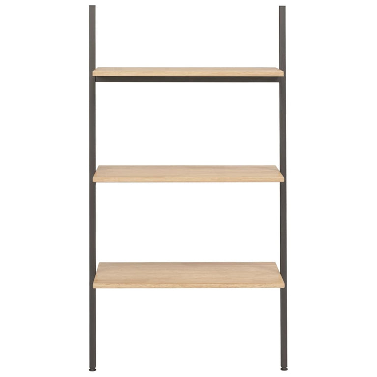 Ladderrek met 3 schappen 64x34x116 cm lichtbruin en zwart MeubelReus