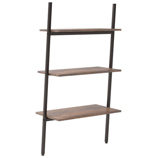 Ladderrek met 3 schappen 64x34x116 cm donkerbruin en zwart MeubelReus
