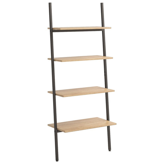 Ladderrek met 4 schappen 64x34x150,5 cm lichtbruin en zwart MeubelReus