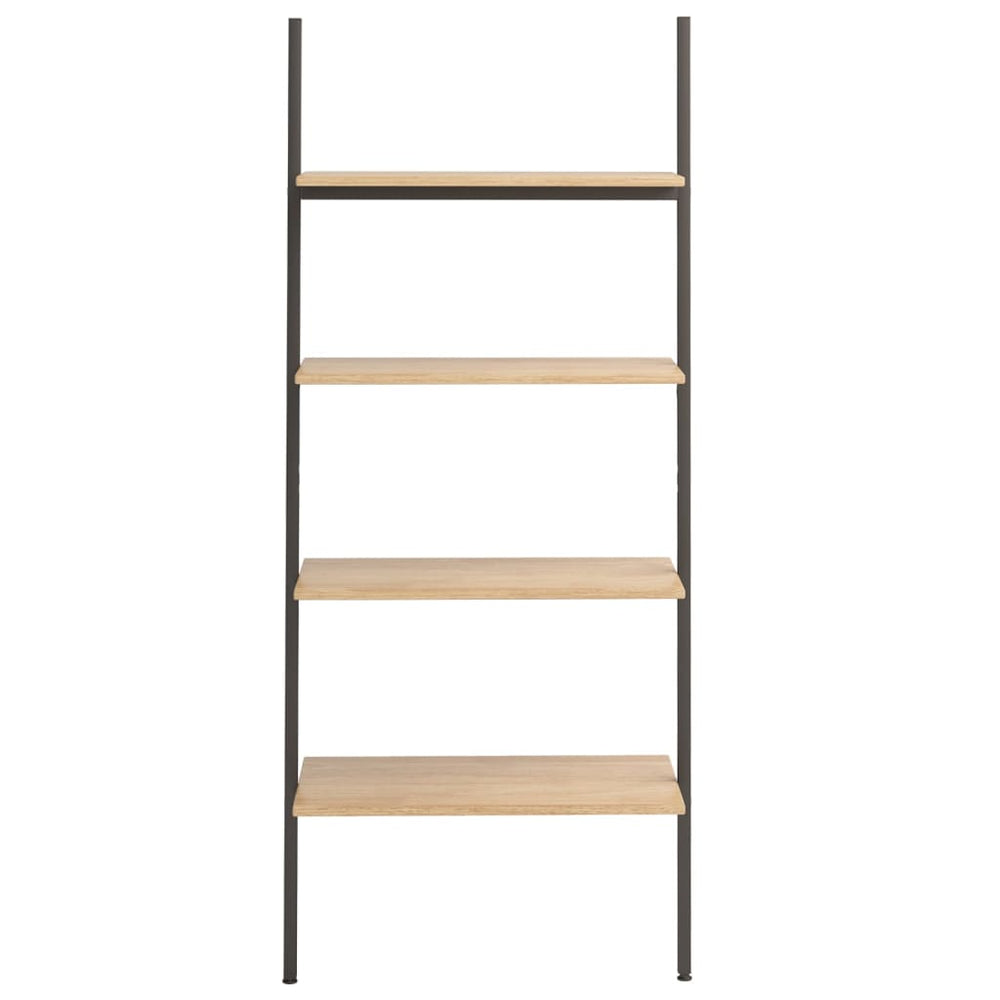 Ladderrek met 4 schappen 64x34x150,5 cm lichtbruin en zwart MeubelReus