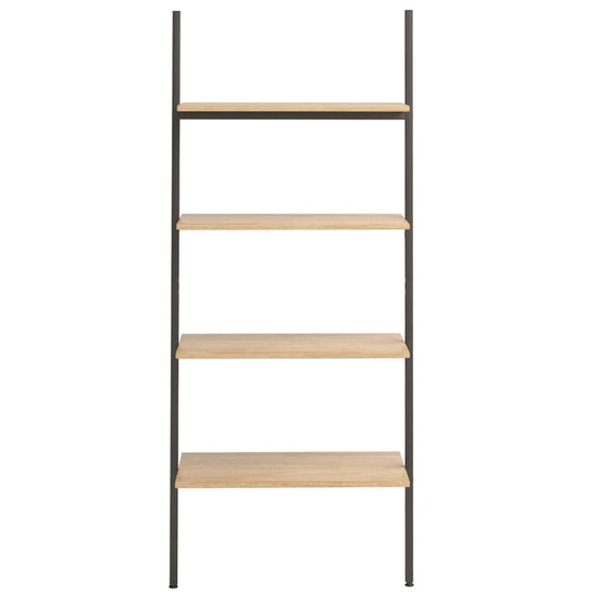 Ladderrek met 4 schappen 64x34x150,5 cm lichtbruin en zwart MeubelReus