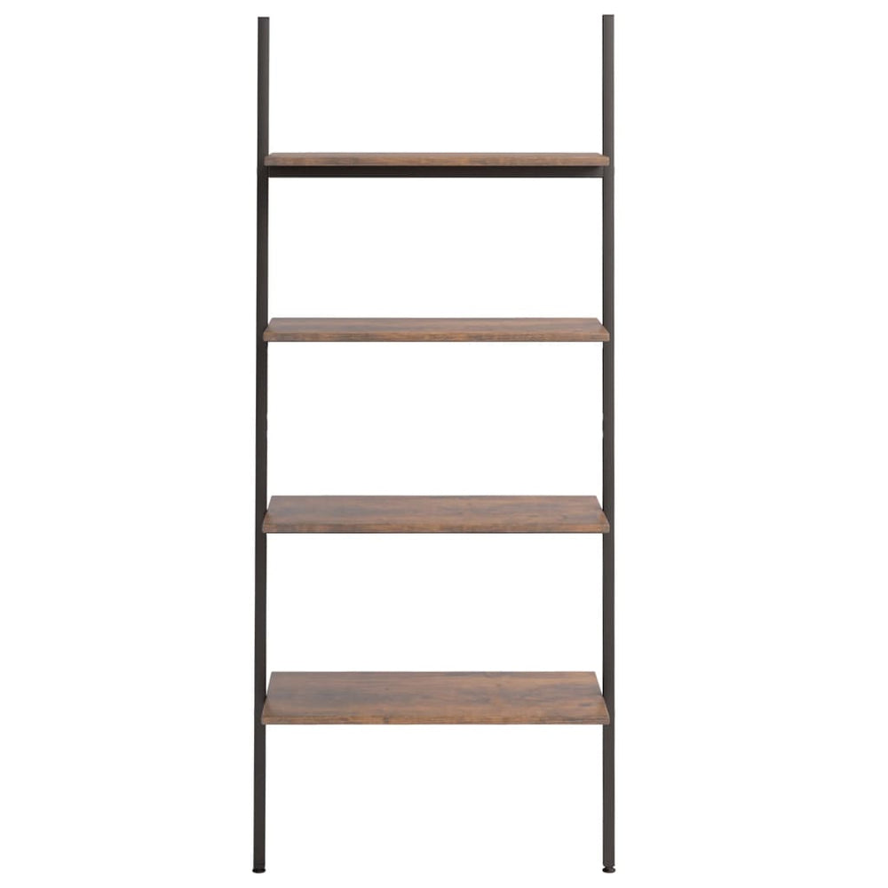 Ladderrek met 4 schappen 64x34x150,5 cm donkerbruin en zwart MeubelReus