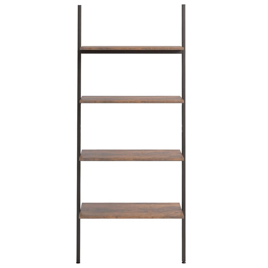 Ladderrek met 4 schappen 64x34x150,5 cm donkerbruin en zwart MeubelReus