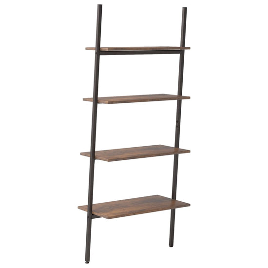 Ladderrek met 4 schappen 64x34x150,5 cm donkerbruin en zwart MeubelReus