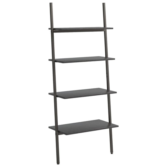 Ladderrek met 4 schappen 64x34x150,5 cm zwart MeubelReus
