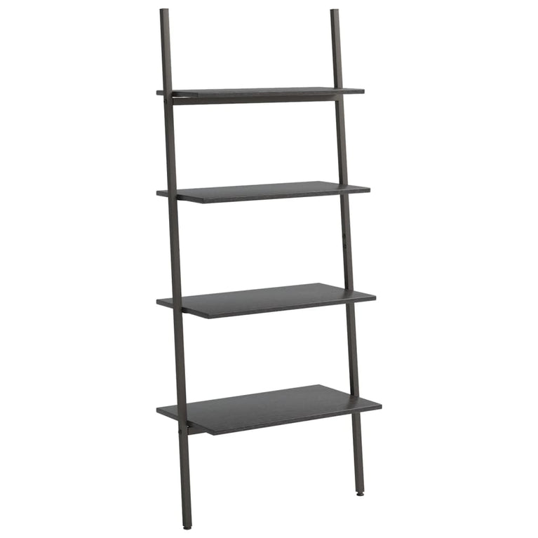 Ladderrek met 4 schappen 64x34x150,5 cm zwart MeubelReus
