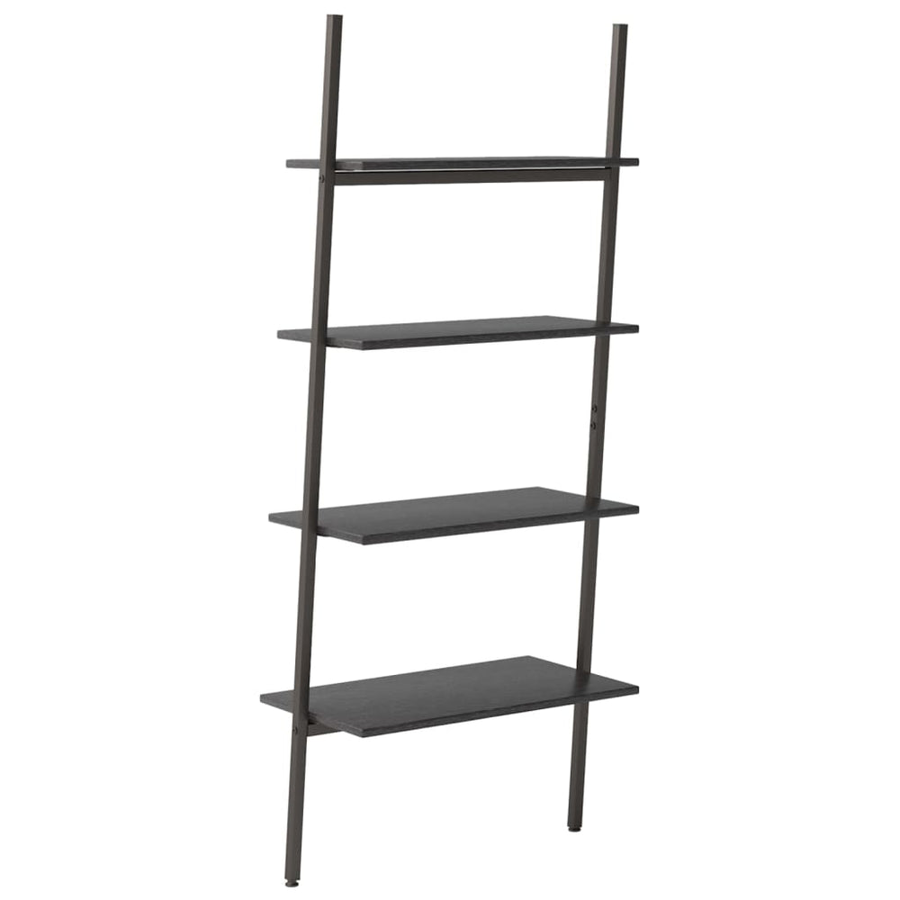 Ladderrek met 4 schappen 64x34x150,5 cm zwart MeubelReus