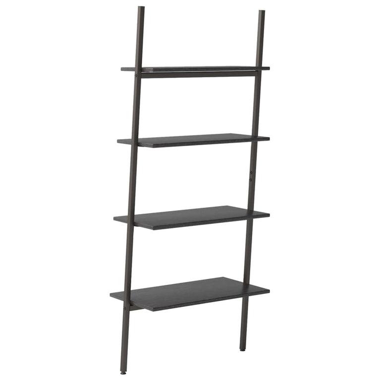 Ladderrek met 4 schappen 64x34x150,5 cm zwart MeubelReus