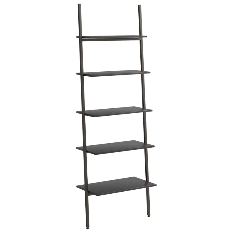 Ladderrek met 5 schappen 64x34x185,5 cm zwart MeubelReus
