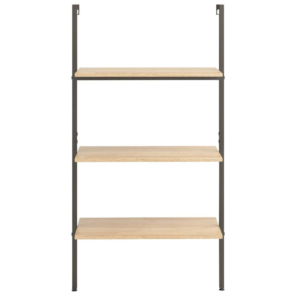 Ladderrek met 3 schappen 64x35x120,5 cm lichtbruin en zwart MeubelReus