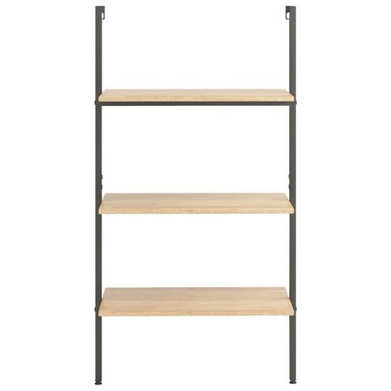Ladderrek met 3 schappen 64x35x120,5 cm lichtbruin en zwart MeubelReus